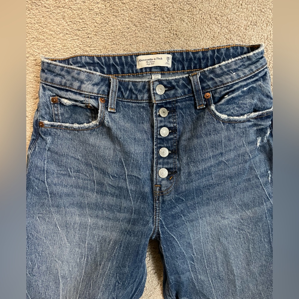 ABERCROMBIE & FITCH The Skinny High Rise Curve Love Women's Size 28/6r